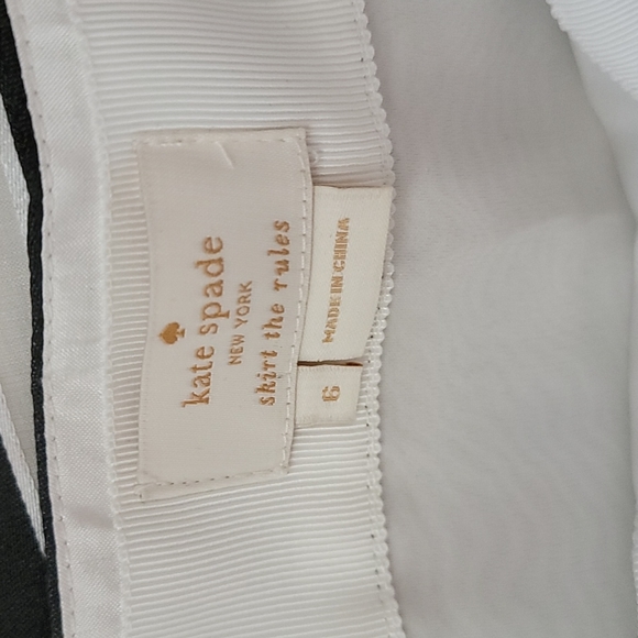 EUC Authentic Kate Spade Organza Black & White Striped Pleated Skirt - Picture 6 of 12